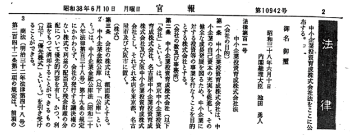 中小企業投資育成株式会社法公布